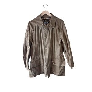 Barbour Walsh Brown Linen Blend Field Jacket MCA0115SN51 Womens Large